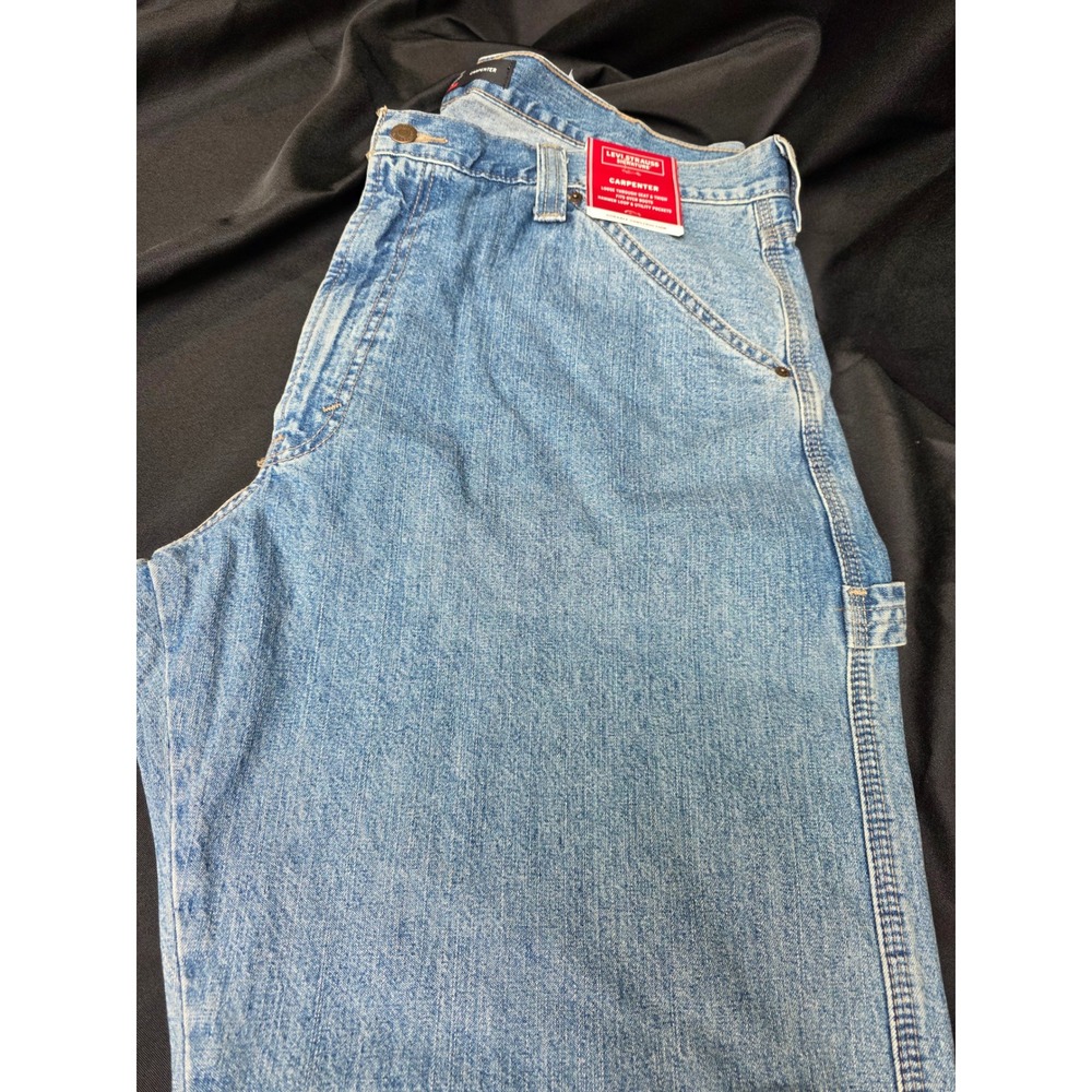 Levi Strauss Signature Mens Carpenter Jeans 40x32 Light Wash Denim Workwear New